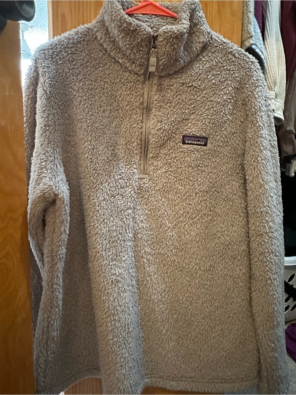 Patagonia Fleece Quarter-Zip Pullover in Light Taupe
